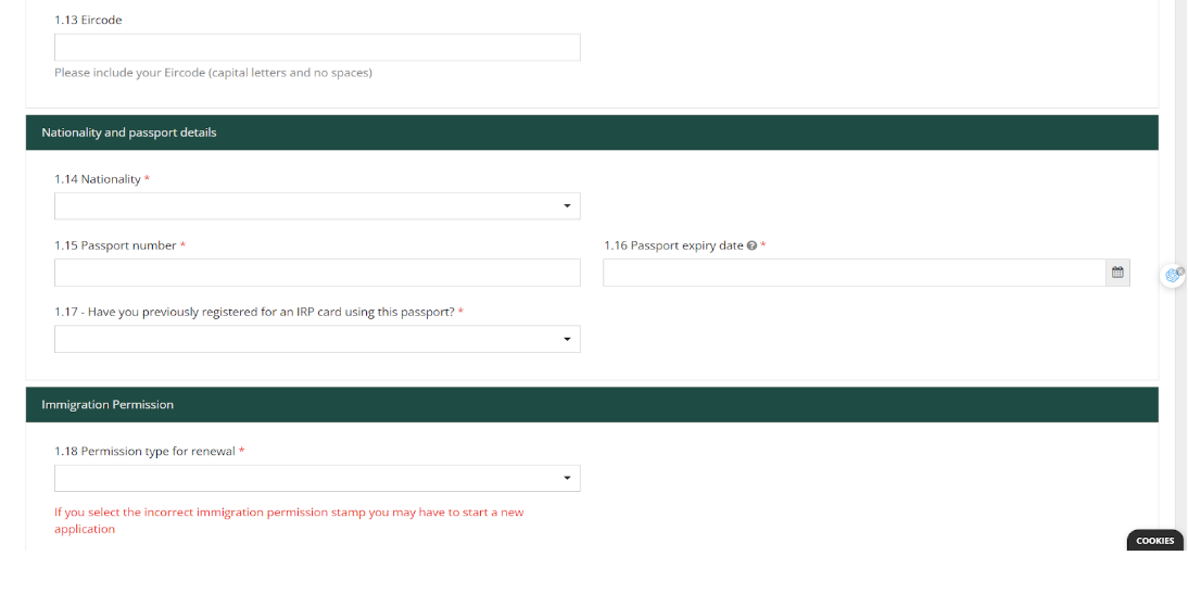 INIS personal information page 3