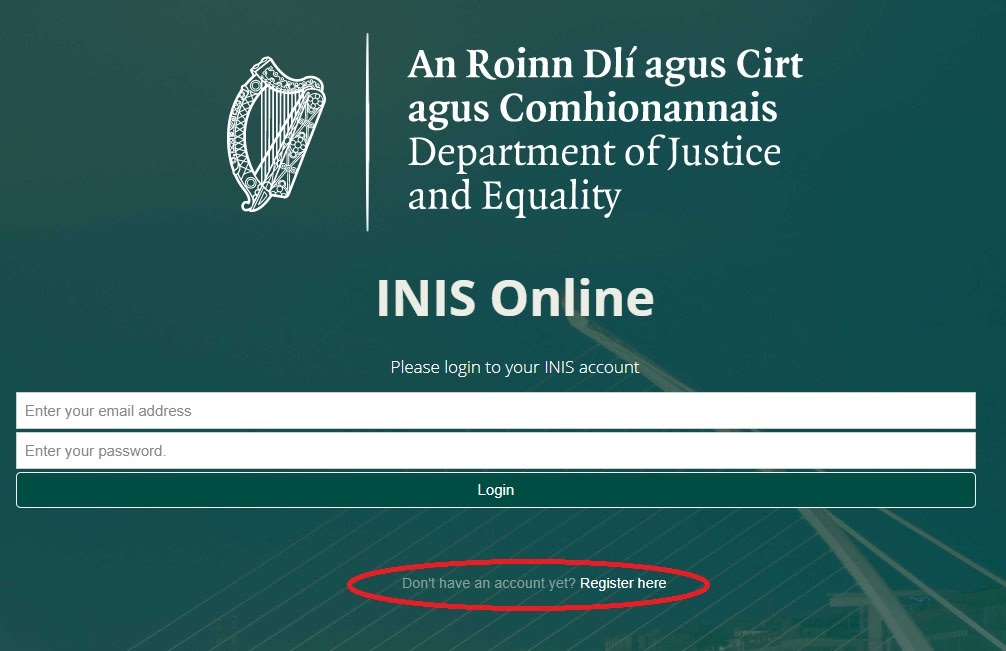 INIS registration form